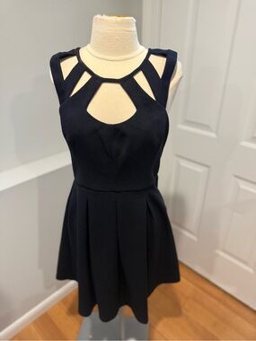 Betsey Johnson Navy Cutout Fit & Flare Mini Dress (29)